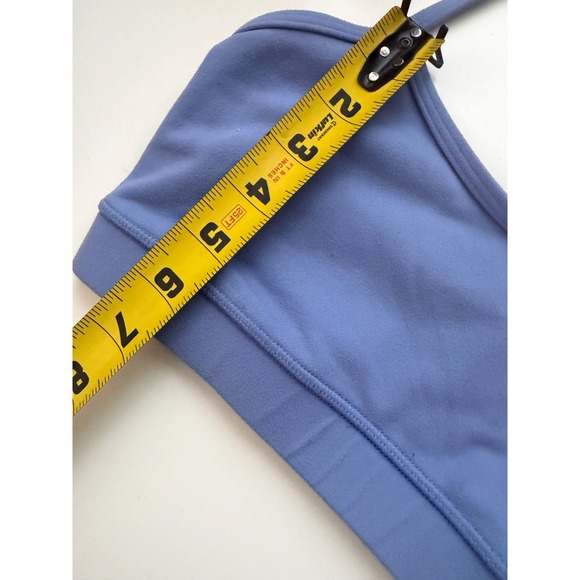 Lululemon Flow Y Bra Periwinkle Blue Racerback Sport Bra Mesh Back Light Support - Picture 7 of 7